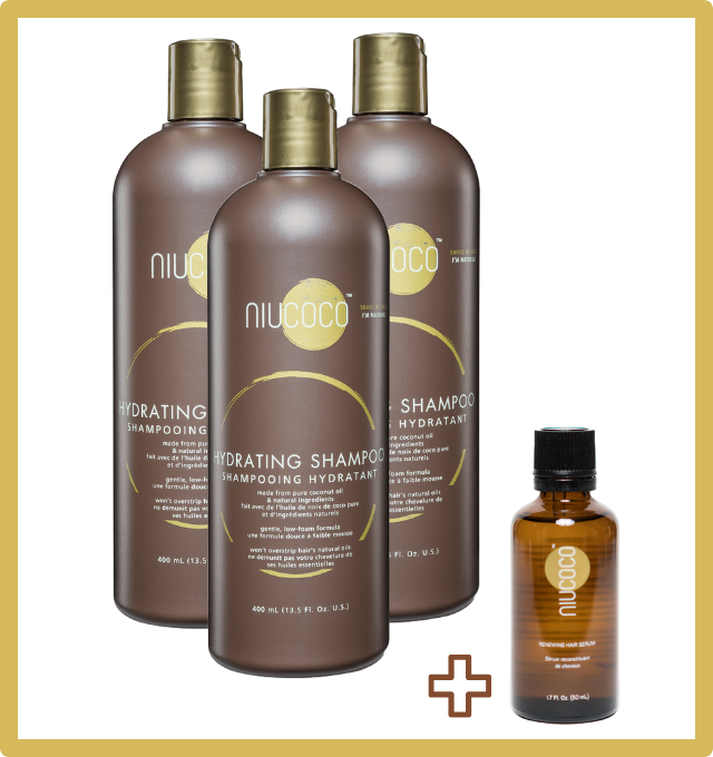 POPULAR - 3 x 400ml Hydrating Shampoo + 1 free bottle of Serum